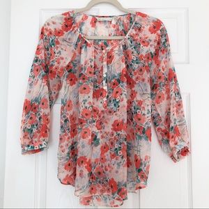 Lauren Conrad poppy flower blouse